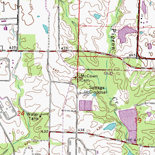 Topographic Map of McCowen Cemetery, IL
