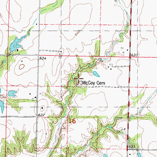 Topographic Map of McCoy Cemetery, IL