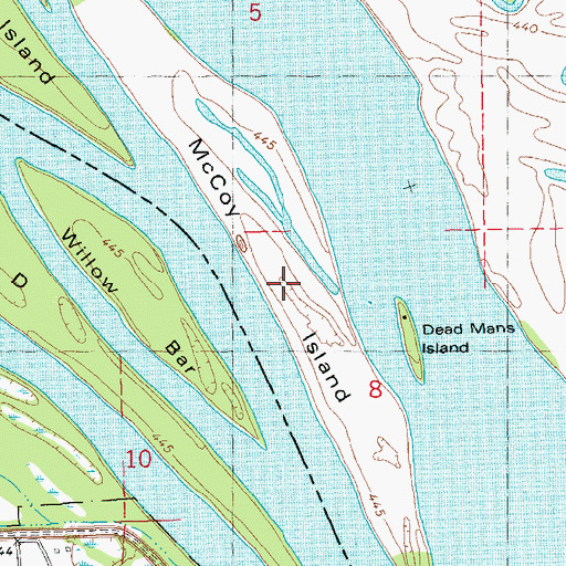 Topographic Map of McCoy Island, IL
