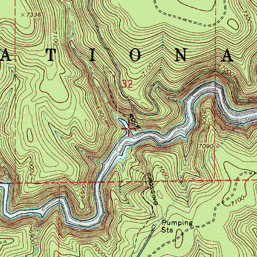 Topographic Map of Rock Crossing, AZ