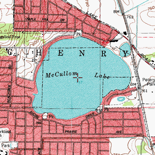 Topographic Map of McCullom Lake, IL