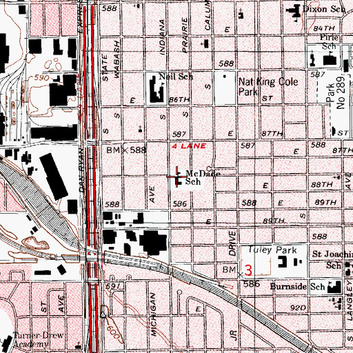 Topographic Map of McDade Classical Elementary School, IL