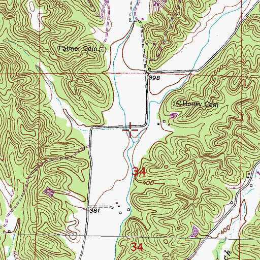 Topographic Map of McDaniel School, IL