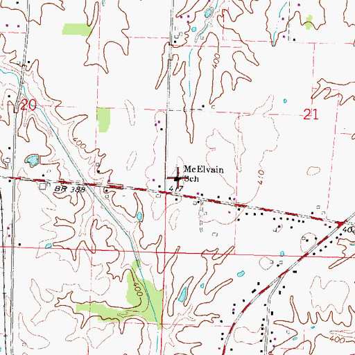 Topographic Map of McElvain Elementary School, IL