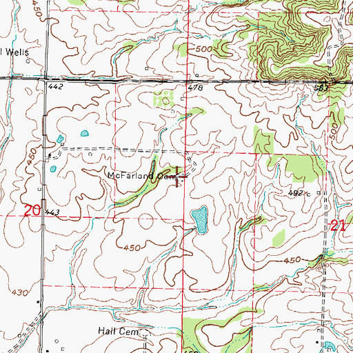 Topographic Map of McFarland Cemetery, IL