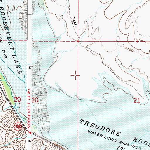 Topographic Map of Indian Point, AZ
