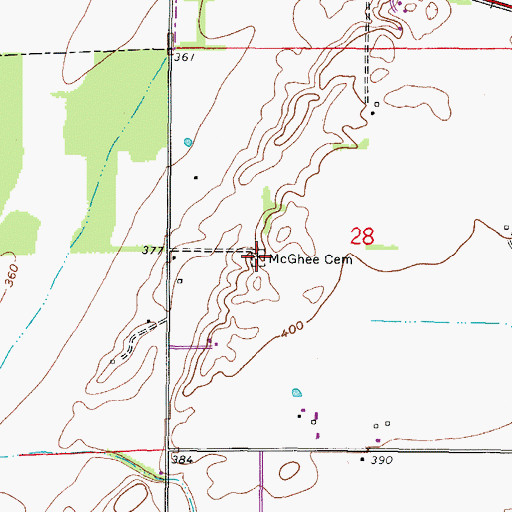 Topographic Map of McGhee Cemetery, IL