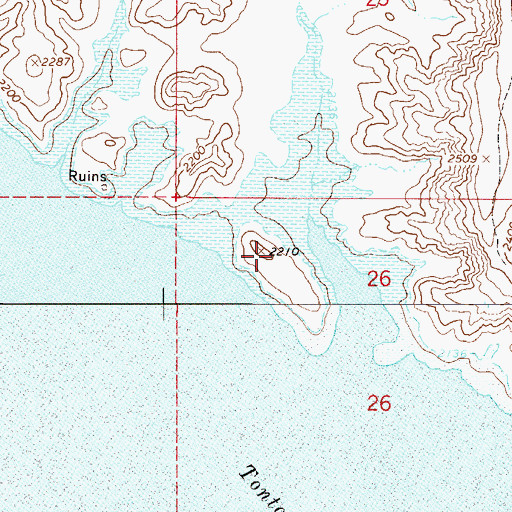 Topographic Map of Glendale Point, AZ