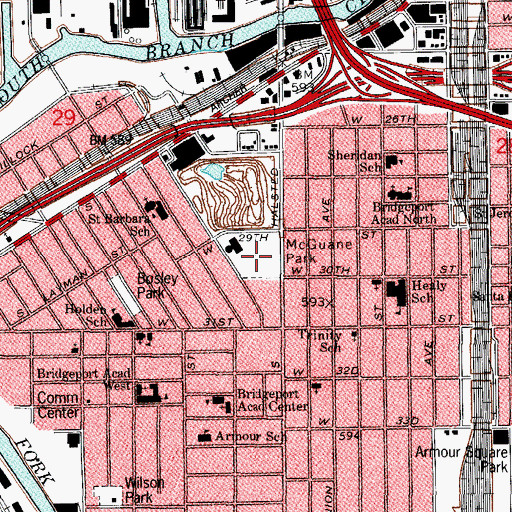 Topographic Map of McGuane Park, IL