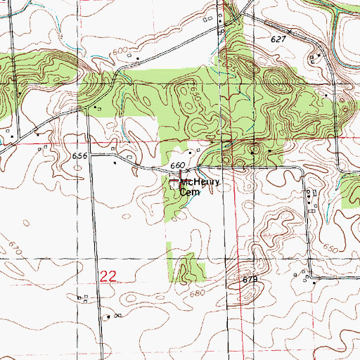 Topographic Map of McHenry Cemetery, IL