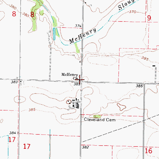 Topographic Map of McHenry Church, IL