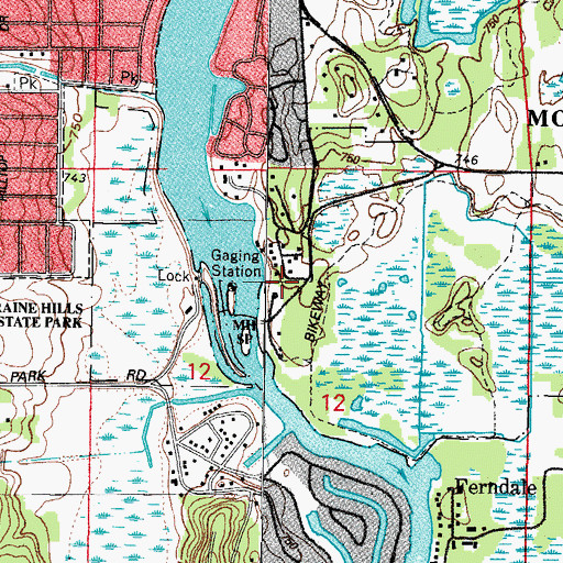 Topographic Map of Moraine Hills State Park, IL
