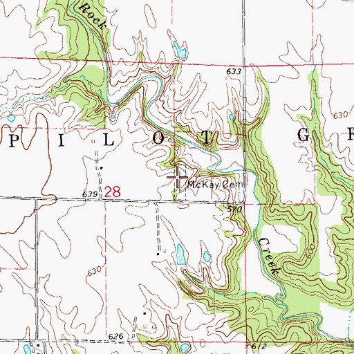 Topographic Map of McKay Cemetery, IL