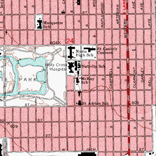 Topographic Map of McKay Elementary School, IL
