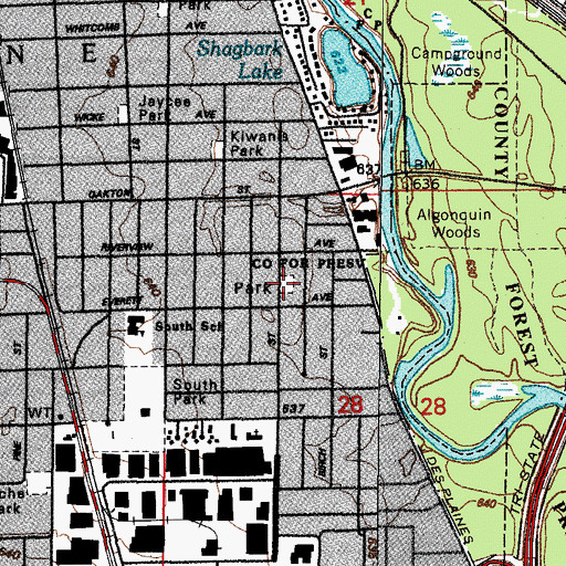 Topographic Map of McKay-Nealis Park, IL