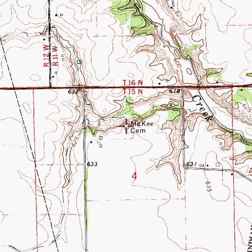 Topographic Map of McKee Cemetery, IL