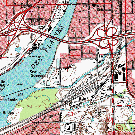 Topographic Map of McKinley Park School, IL