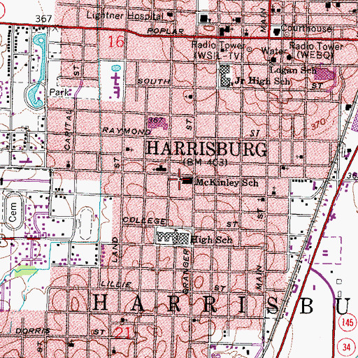Topographic Map of McKinley School, IL