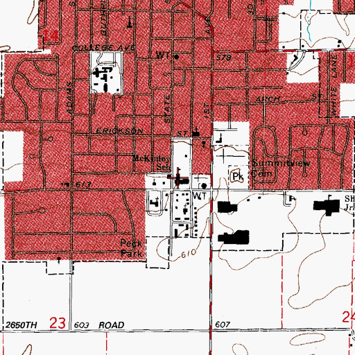 Topographic Map of McKinley Elementary School, IL