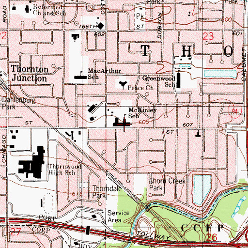 Topographic Map of McKinley Elementary School, IL