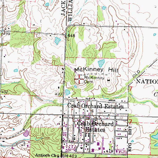 Topographic Map of McKinney Hill, IL