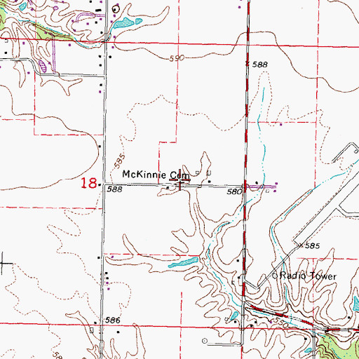 Topographic Map of McKinnie Cemetery, IL