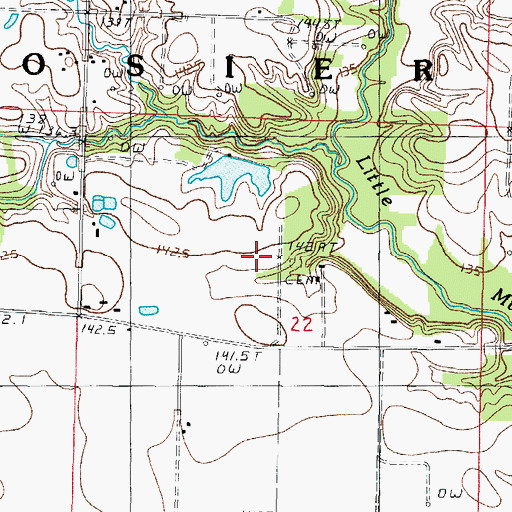 Topographic Map of McKnight Cemetery, IL