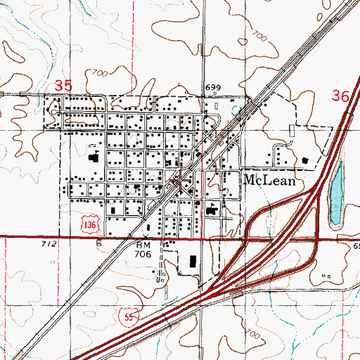 Topographic Map of McLean, IL