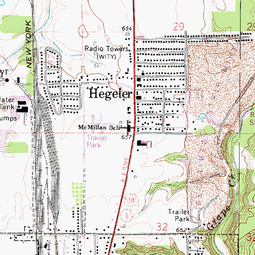 Topographic Map of McMillan Elementary School, IL