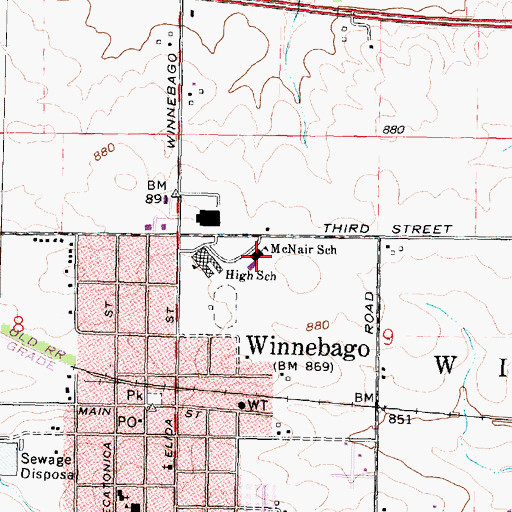 Topographic Map of Jean McNair Middle School, IL