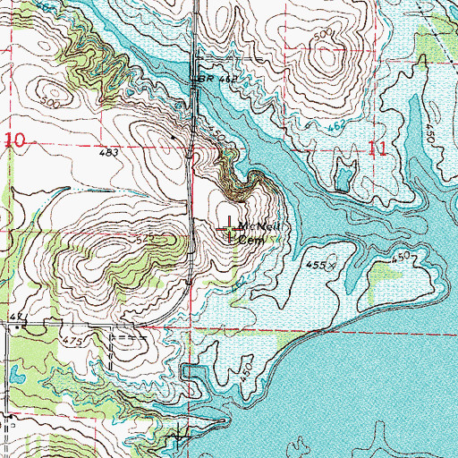 Topographic Map of McNeill Cemetery, IL