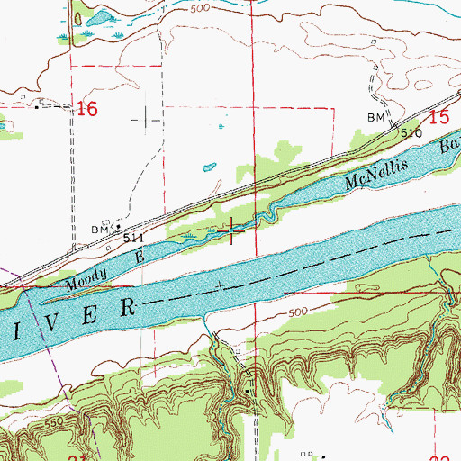 Topographic Map of McNellis Bayou, IL
