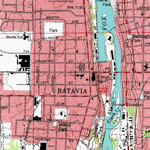 Topographic Map of McWayne Elementary School (historical), IL