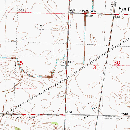 Topographic Map of McWhorter School (historical), IL