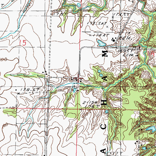 Topographic Map of Meacham Church, IL