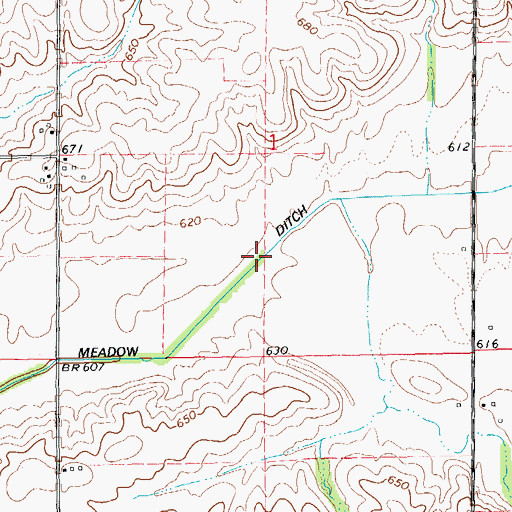 Topographic Map of Meadow Ditch, IL