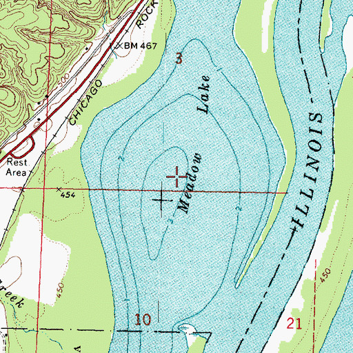 Topographic Map of Meadow Lake, IL