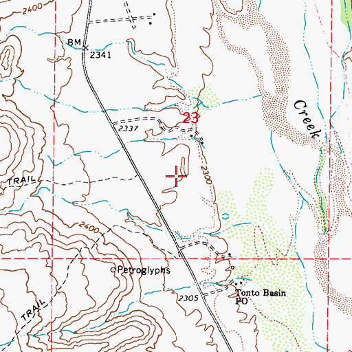 Topographic Map of Riverside Acres, AZ
