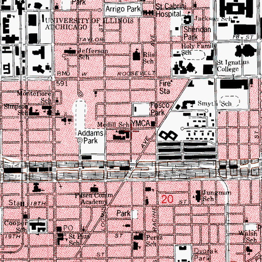 Topographic Map of Medill Primary Elementary School, IL