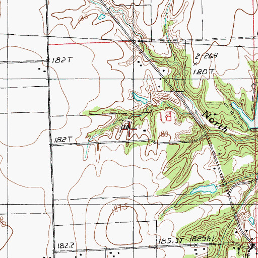 Topographic Map of Medsker Cemetery, IL