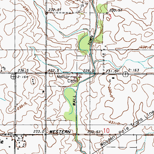 Topographic Map of Meharry Cemetery, IL
