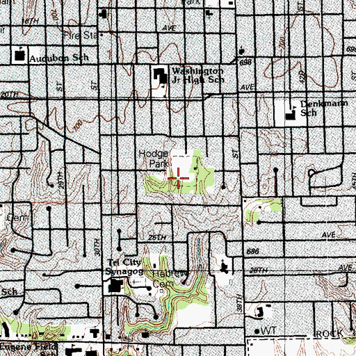 Topographic Map of Mel Hodge Park, IL