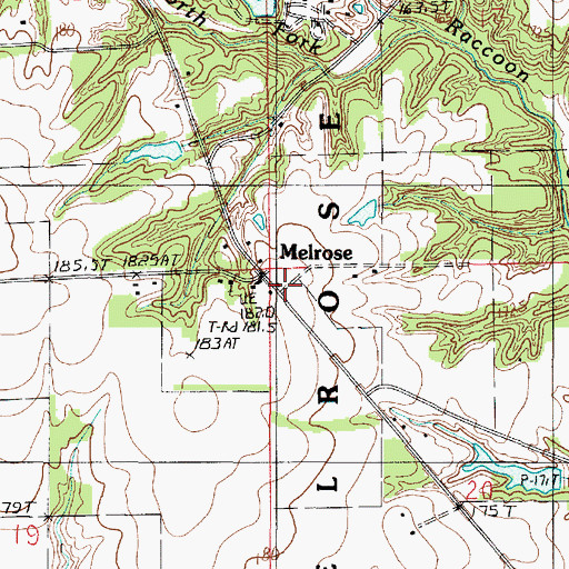 Topographic Map of Melrose, IL