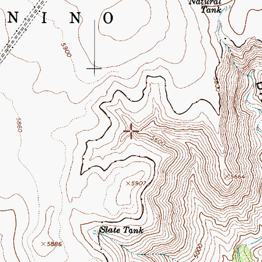Topographic Map of Oak Tank, AZ