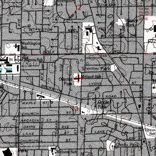Topographic Map of Melzer School, IL