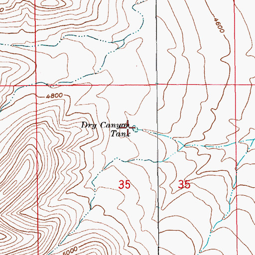 Topographic Map of Dry Canyon Tank, AZ