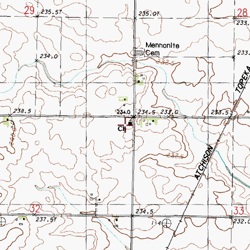 Topographic Map of Mennonite Church, IL