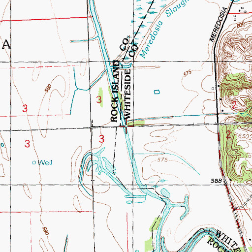 Topographic Map of Meredosia Slough, IL