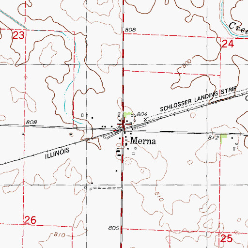 Topographic Map of Merna, IL