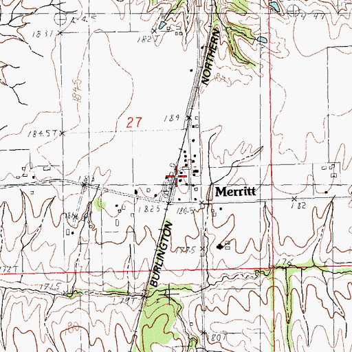 Topographic Map of Merritt, IL